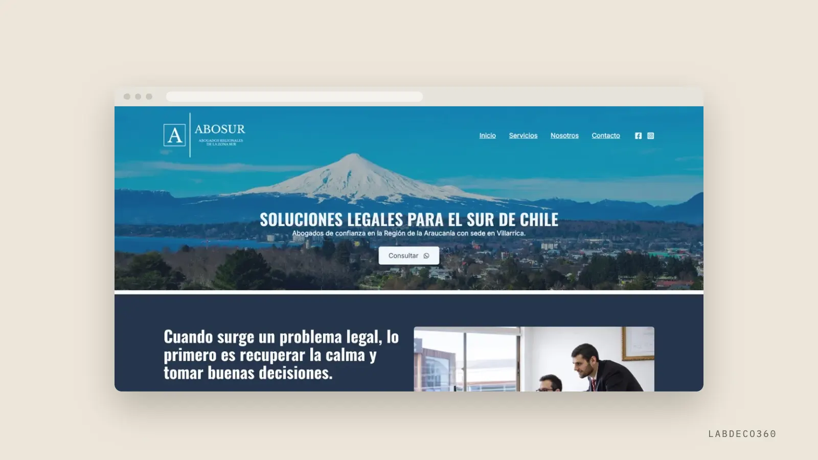 Sitio web de Abogados del Sur desarrollado por LabDeco360
