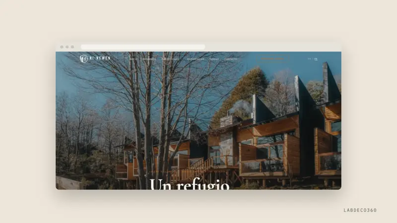 Sitio web de Ni-Newen Lodge con reservas integradas, desarrollado por LabDeco360