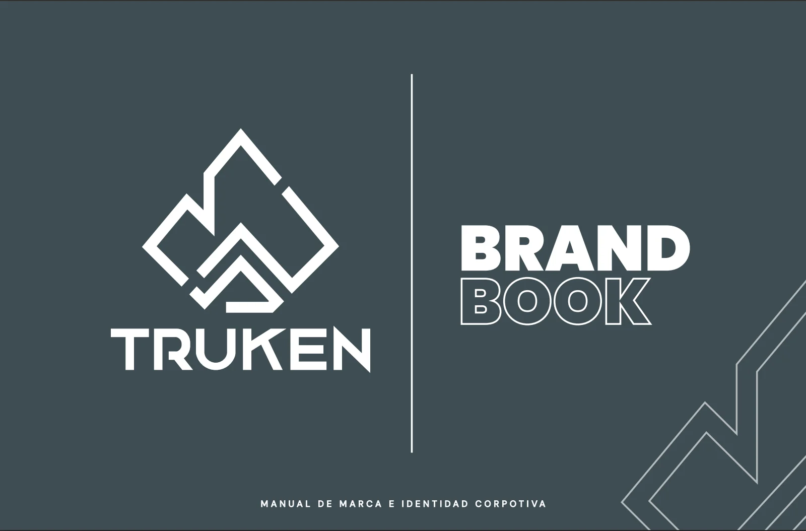 Portada del brandbook de Truken — manual de marca e identidad corporativa