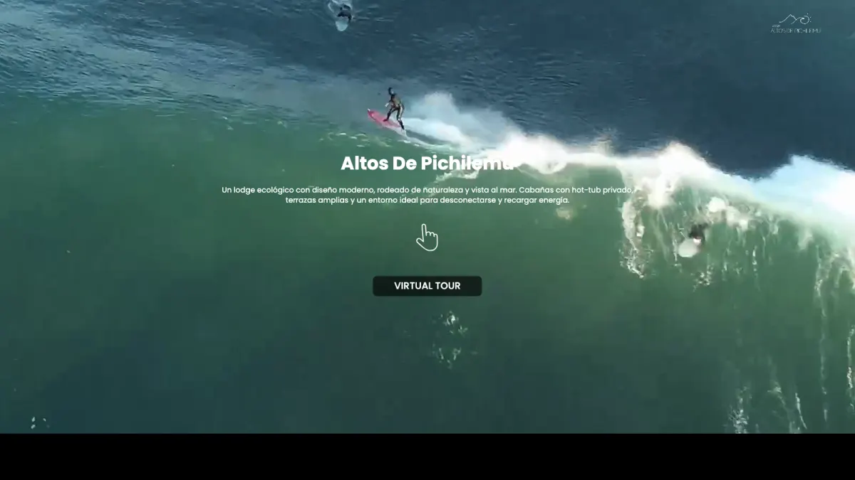 Tour virtual 360° del lodge ecológico Altos de Pichilemu frente a la ola de Punta de Lobos